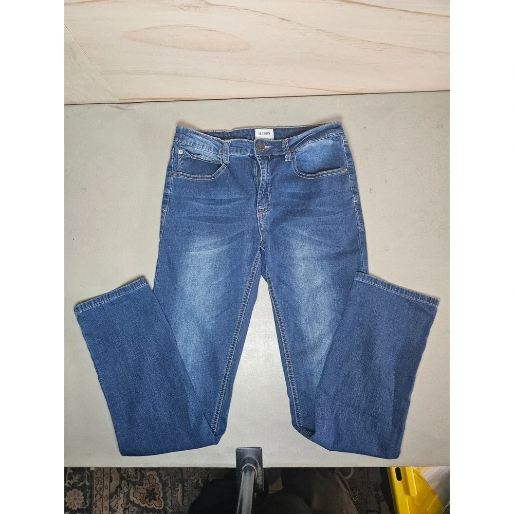 Hudson Womens Skinny Jeans Medium Wash Denim Blue Size 16 DN Stretch RN140977 - Picture 2 of 15
